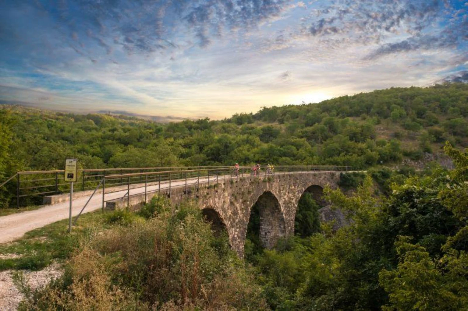 Panoramic bridge and valley on the Parenzana Trail